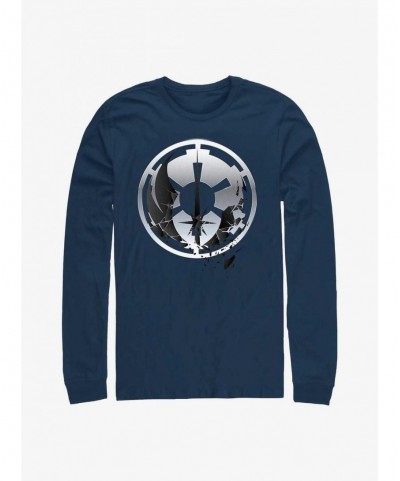 Trendy Star Wars Obi-Wan Jedi To Empire Logo Nvy Ls T $11.28 T-Shirts