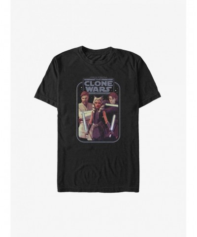 High Quality Star Wars: The Clone Wars Ahsoka Tano, Obi-Wan Kenobi, & Anakin Skywalker Big & Tall T-Shirt $6.70 T-Shirts