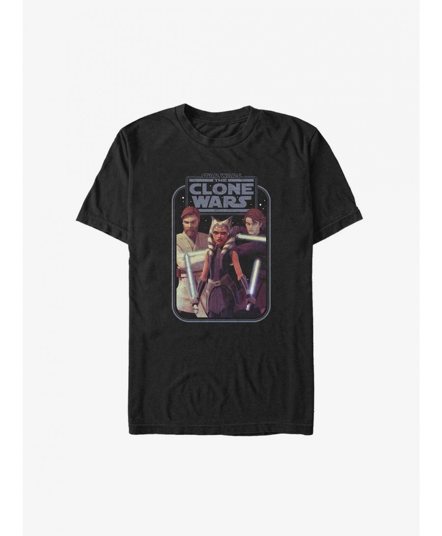 High Quality Star Wars: The Clone Wars Ahsoka Tano, Obi-Wan Kenobi, & Anakin Skywalker Big & Tall T-Shirt $6.70 T-Shirts