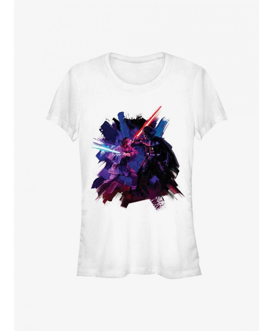 Premium Star Wars Obi-Wan Kenobi Painted Duel Girls T-Shirt $7.49 T-Shirts