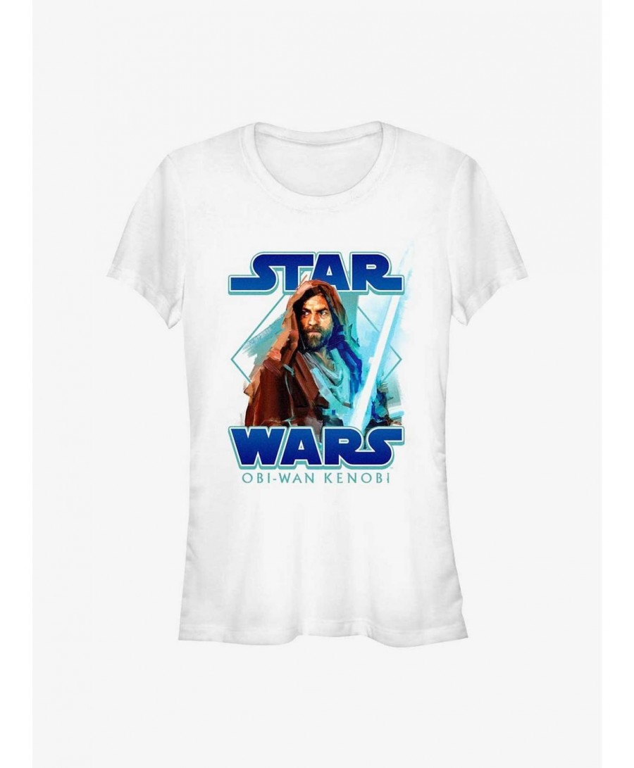 Fashion Star Wars Obi-Wan Kenobi Painted Jedi Girls T-Shirt $5.40 T-Shirts