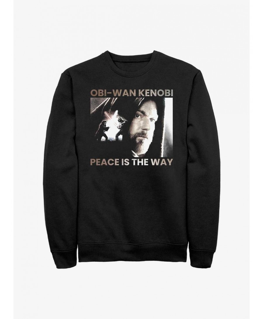 Festival Price Star Wars Obi-Wan Peace Is The Way Sweatshirt $10.33 Sweatshirts