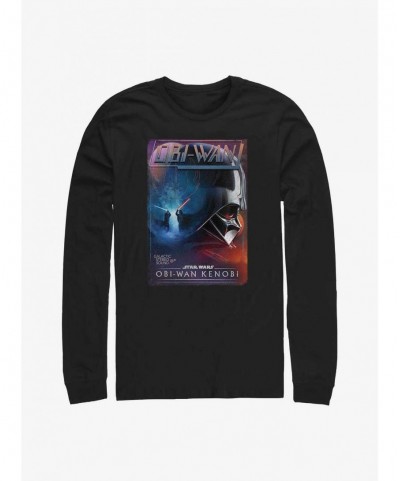 Huge Discount Star Wars Obi-Wan Vader VHS Cover Long-SLeeve T-Shirt $11.28 T-Shirts