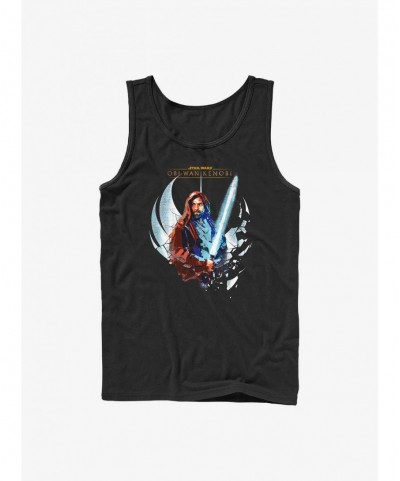 Trendy Star Wars Obi-Wan Wan Shattered Jedi Logo Tank $6.27 Tanks