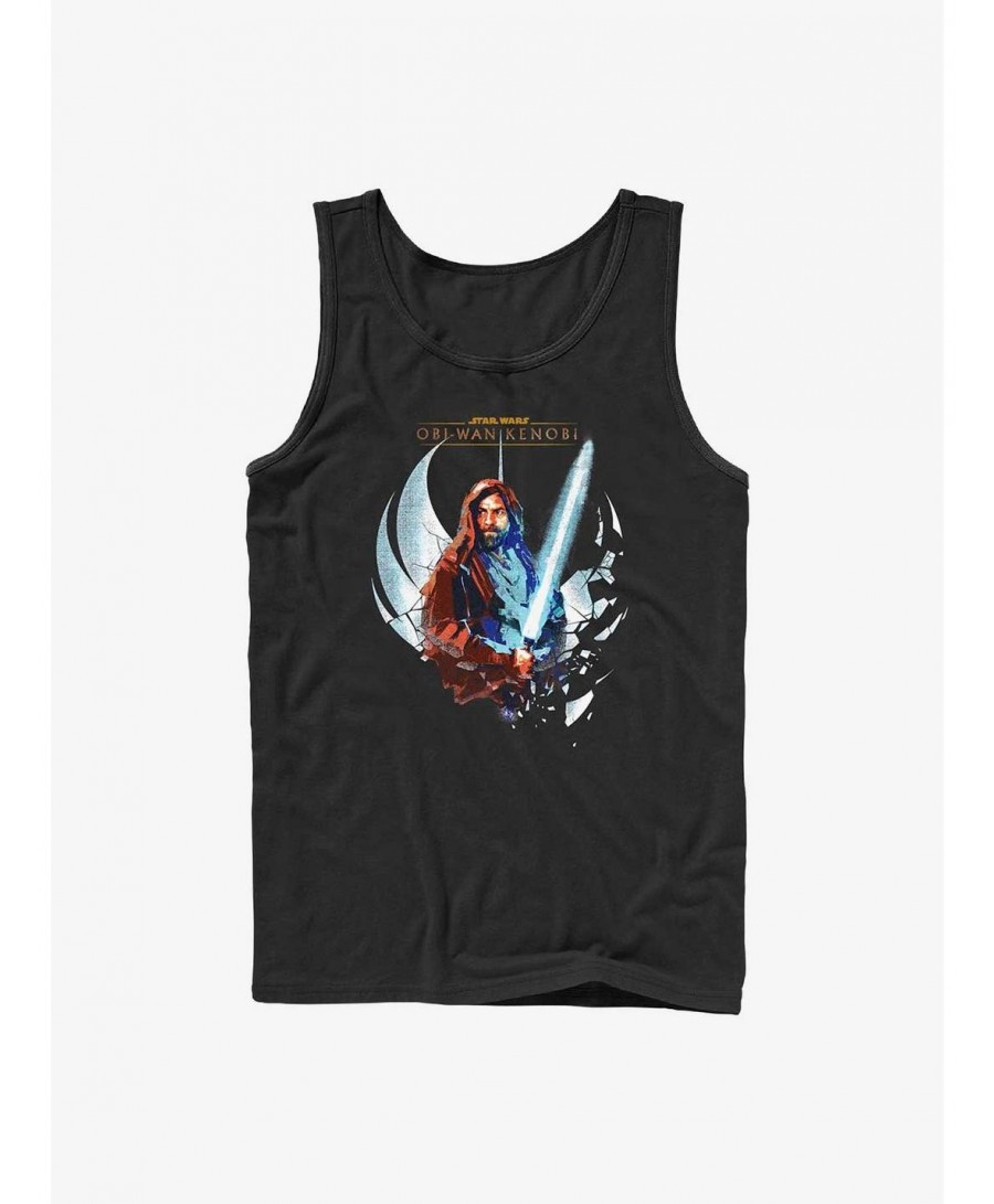 Trendy Star Wars Obi-Wan Wan Shattered Jedi Logo Tank $6.27 Tanks