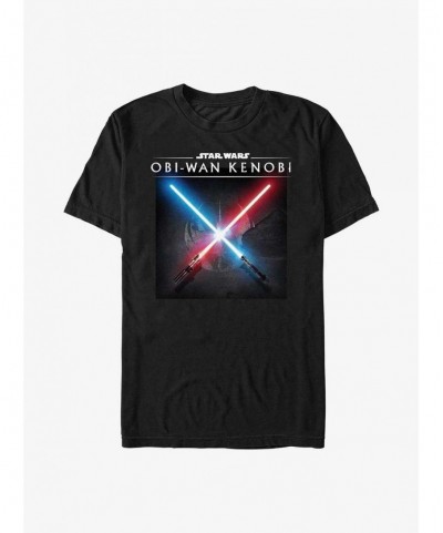 Fashion Star Wars Obi-Wan Kenobi Lightsaber Clash T-Shirt $8.20 T-Shirts