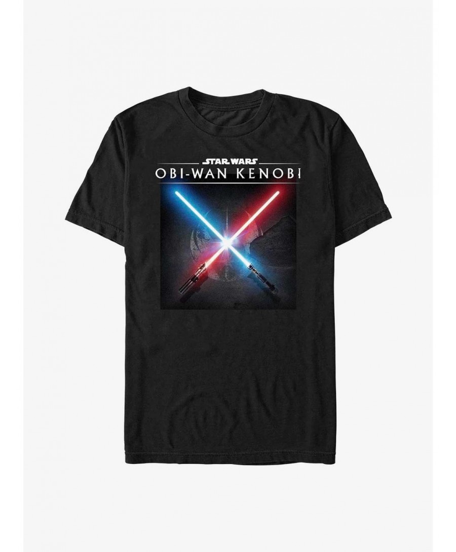 Fashion Star Wars Obi-Wan Kenobi Lightsaber Clash T-Shirt $8.20 T-Shirts