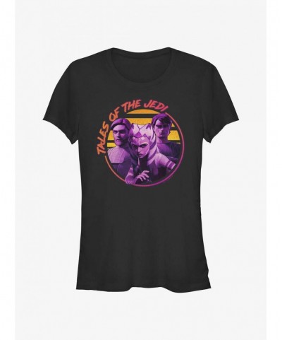 Discount Sale Star Wars: Tales of the Jedi Sunset Tales Ahsoka, Obi-Wan and Anakin Girls T-Shirt $6.27 T-Shirts