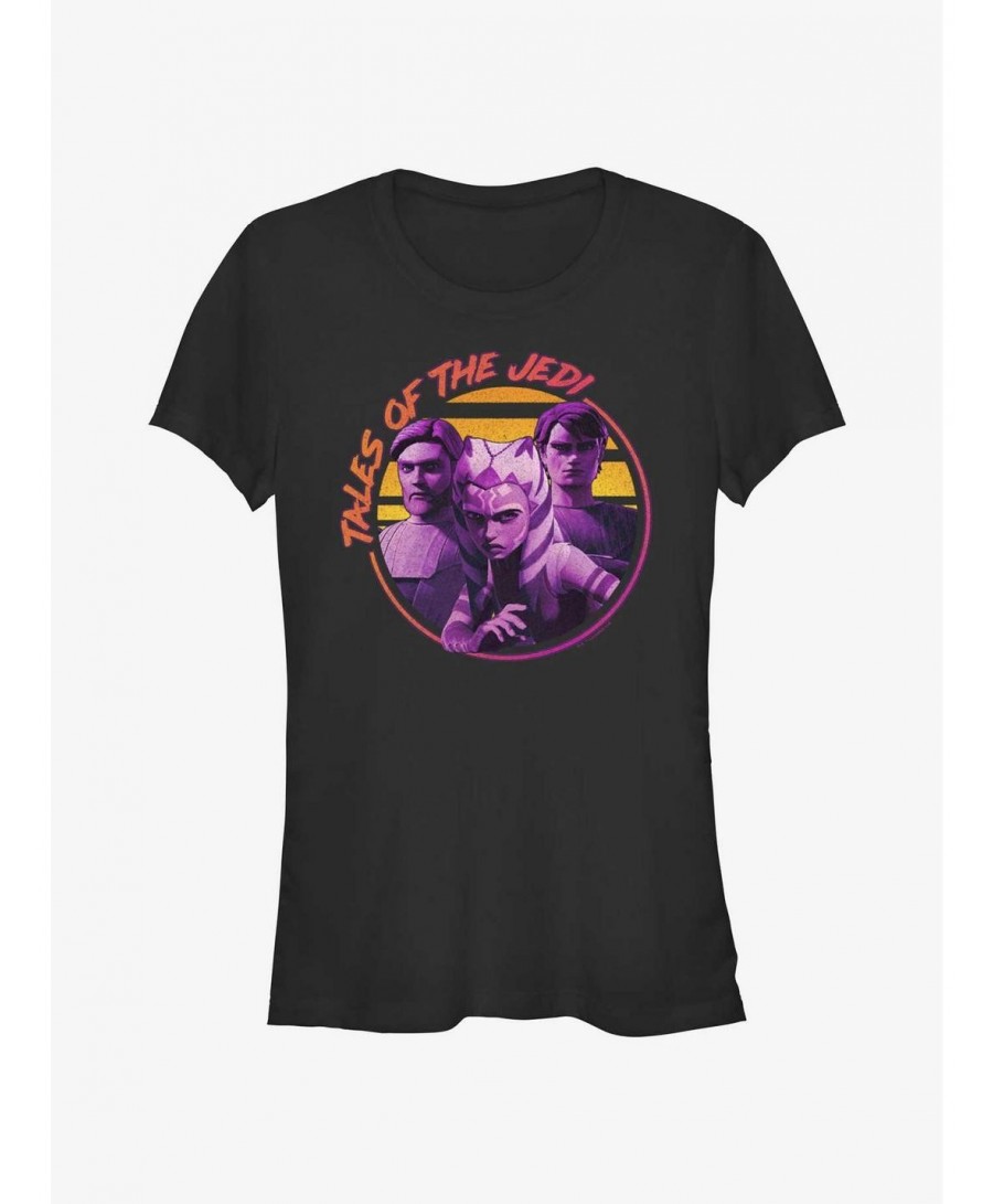 Discount Sale Star Wars: Tales of the Jedi Sunset Tales Ahsoka, Obi-Wan and Anakin Girls T-Shirt $6.27 T-Shirts