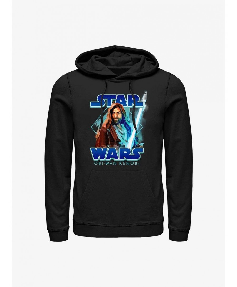 Unique Star Wars Obi-Wan Painterly With Logo Hoodie $11.94 Hoodies