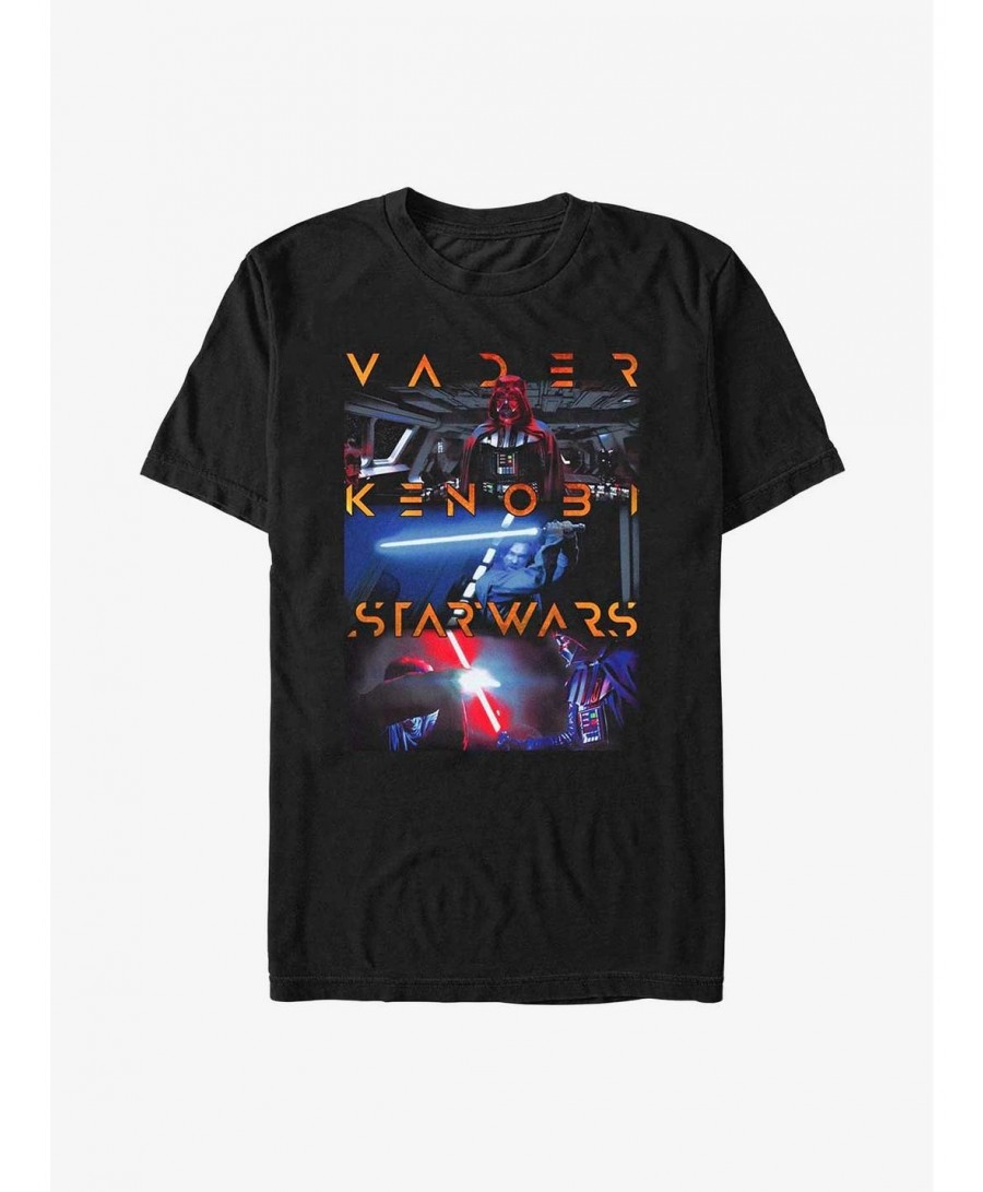 Low Price Star Wars Obi-Wan Kenobi and Darth Vader Battle Sequence T-Shirt $6.52 T-Shirts