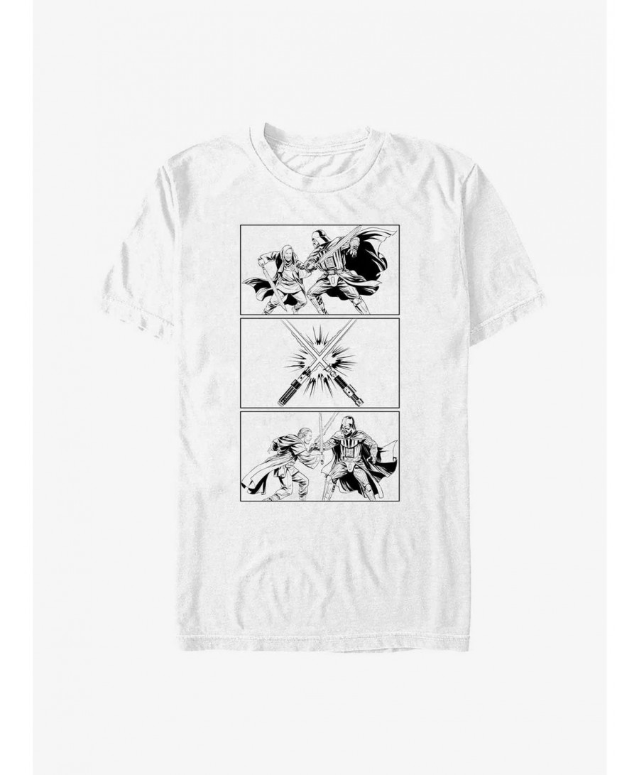 Festival Price Star Wars Obi-Wan Kenobi Battle Sequence T-Shirt $6.02 T-Shirts