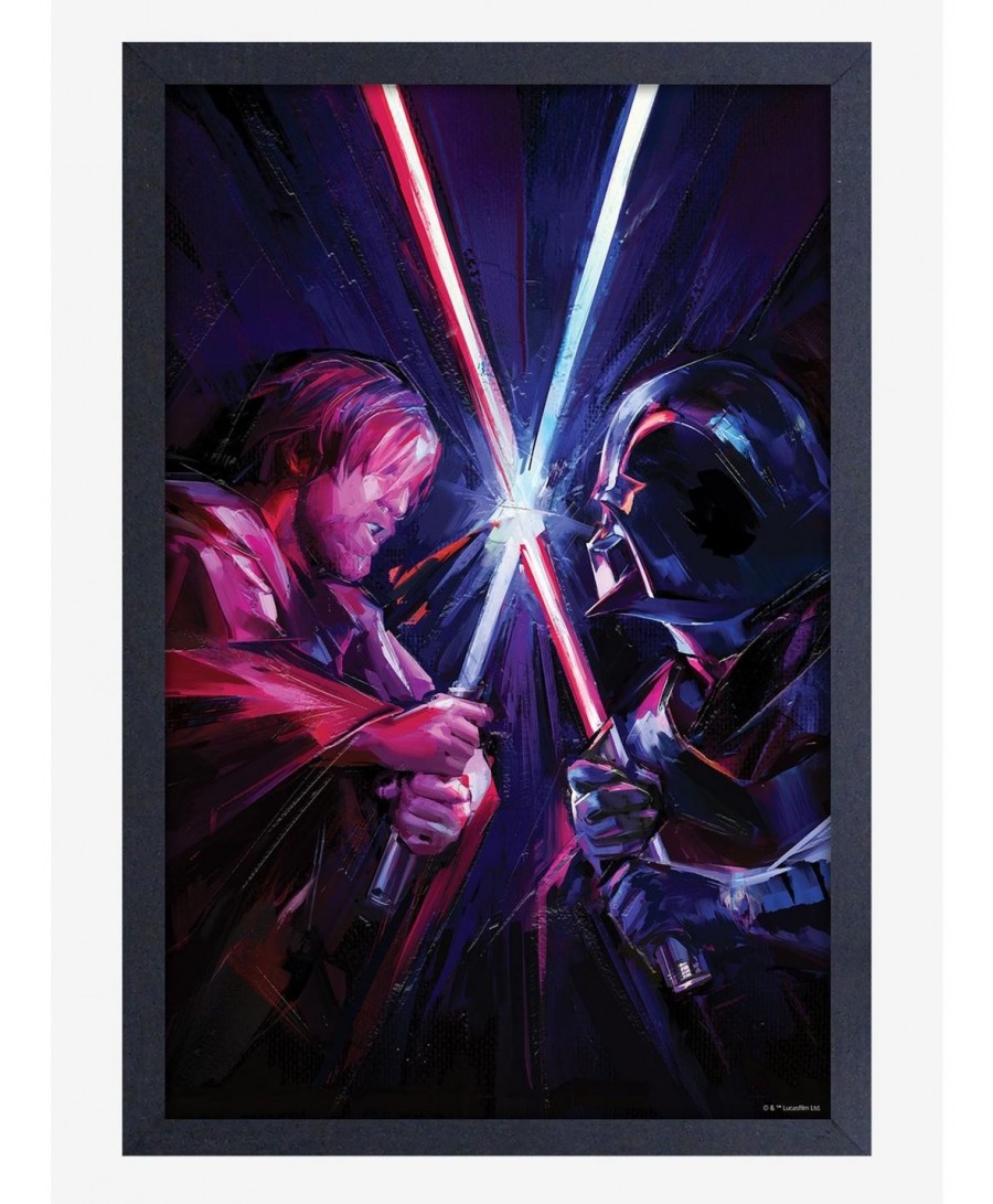 Flash Deal Star Wars Obi-Wan Clash Framed Wood Wall Art $7.47 Others