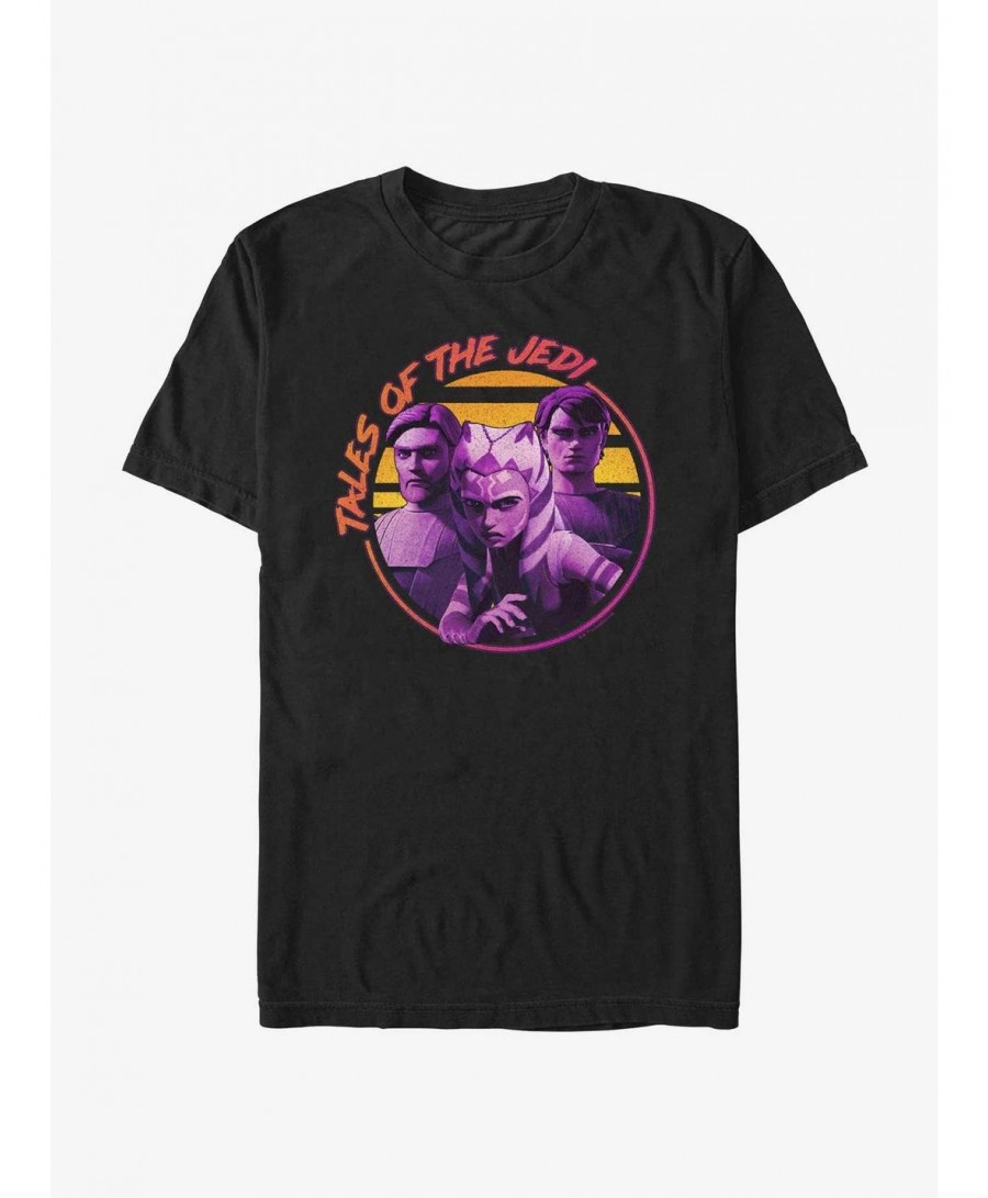 Unique Star Wars: Tales of the Jedi Sunset Tales Ahsoka, Obi-Wan and Anakin T-Shirt $6.69 T-Shirts