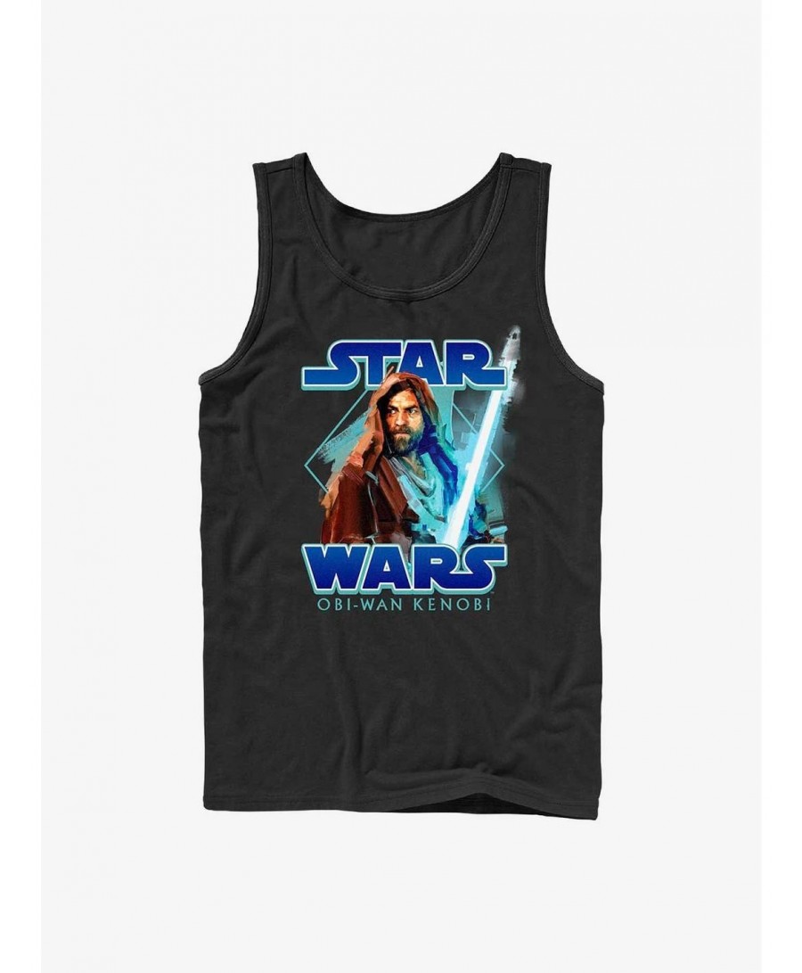 Limited-time Offer Star Wars Obi-Wan Painterly With Logo Tank $7.84 Tanks