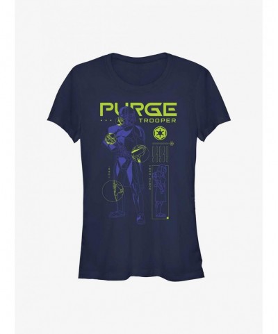 Huge Discount Star Wars Obi-Wan Kenobi Purge Trooper Schematic Girls T-Shirt $5.40 T-Shirts