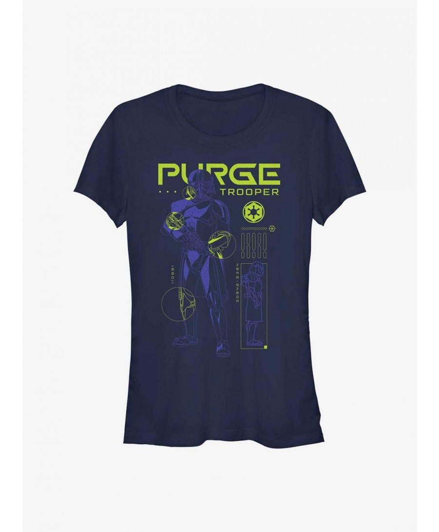 Huge Discount Star Wars Obi-Wan Kenobi Purge Trooper Schematic Girls T-Shirt $5.40 T-Shirts