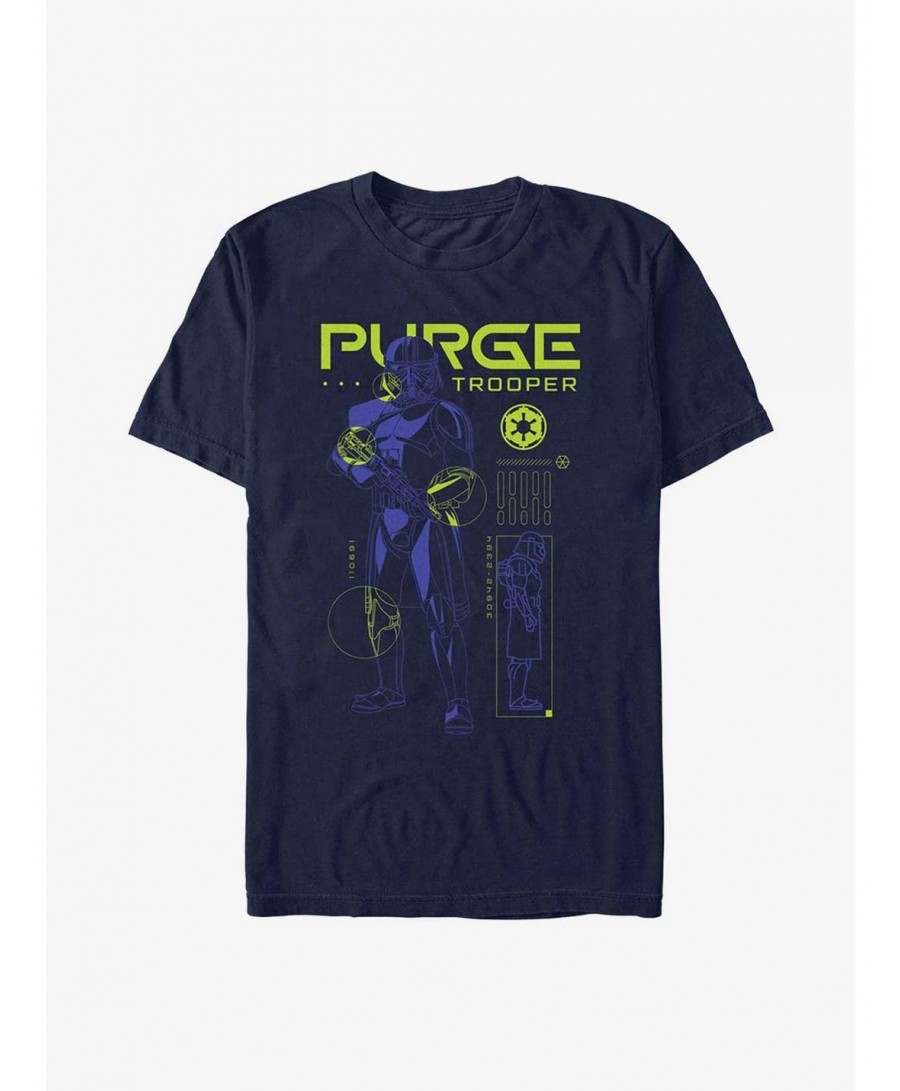 Huge Discount Star Wars Obi-Wan Kenobi Purge Trooper Schematic T-Shirt $7.03 T-Shirts