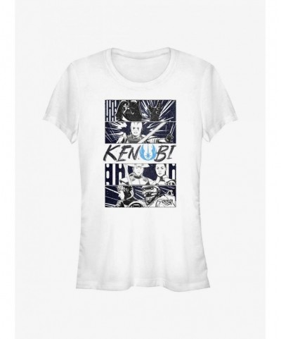 Absolute Discount Star Wars Obi-Wan Kenobi Battle Sequence Girls T-Shirt $8.19 T-Shirts