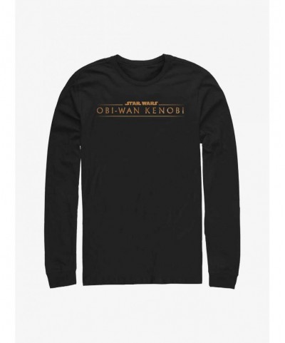 Sale Item Star Wars Obi-Wan Gold Logo Long-SLeeve T-Shirt $9.21 T-Shirts