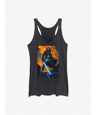 Pre-sale Discount Star Wars Obi-Wan Kenobi Paint Girls Raw Edge Tank $8.88 Tanks