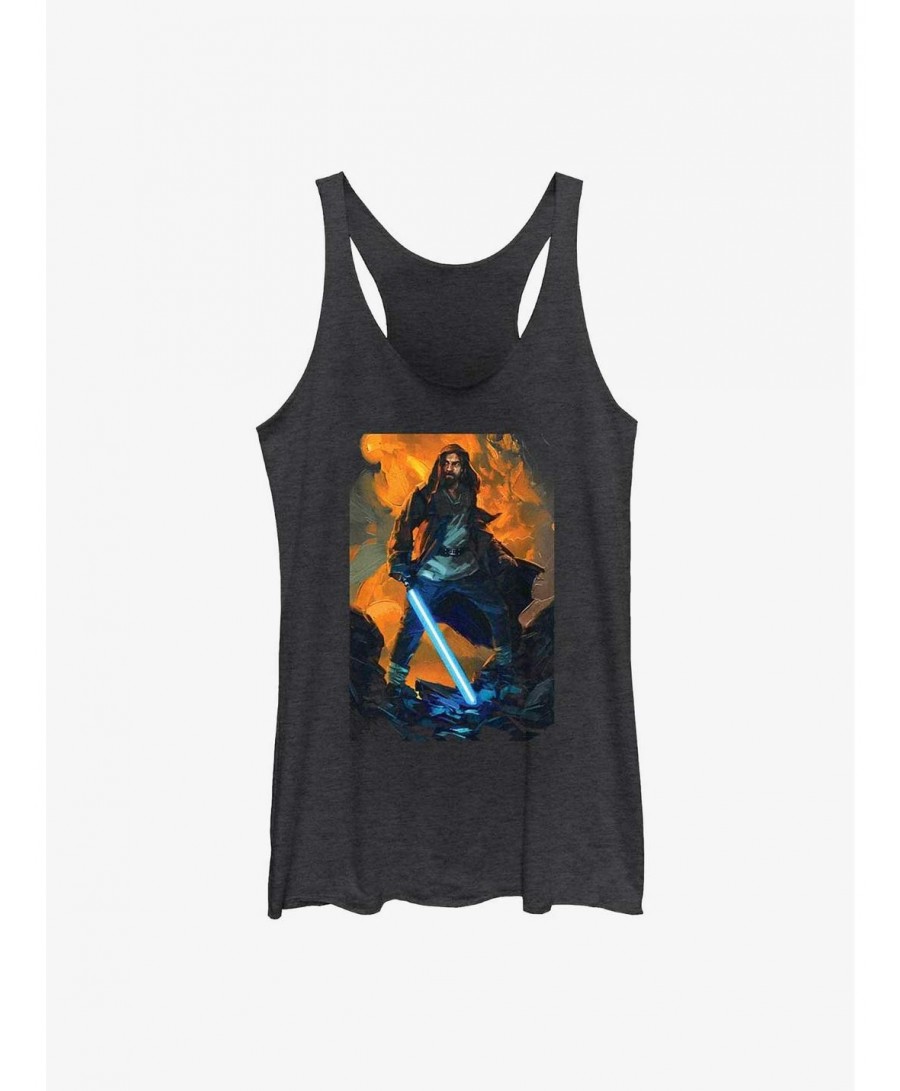 Pre-sale Discount Star Wars Obi-Wan Kenobi Paint Girls Raw Edge Tank $8.88 Tanks