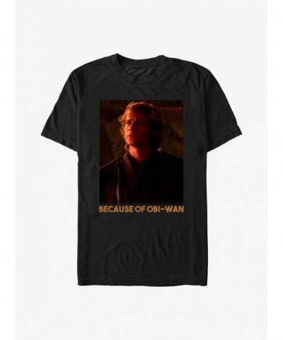 Big Sale Star Wars Because Of Obi-Wan T-Shirt $5.86 T-Shirts