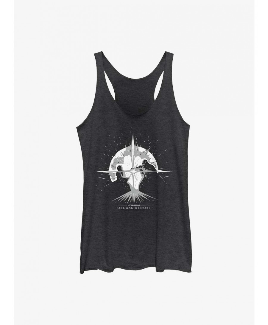 Limited-time Offer Star Wars Obi-Wan Explosive Duel Graphic Girls Raw Edge Tank $5.80 Tanks