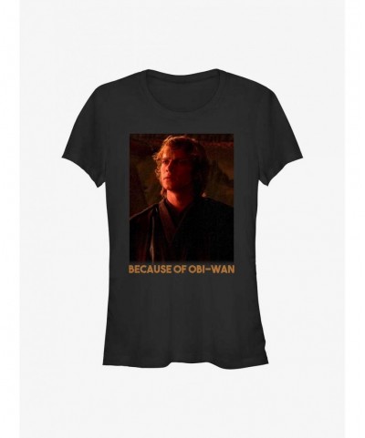 Best Deal Star Wars Because Of Obi-Wan Girls T-Shirt $6.62 T-Shirts