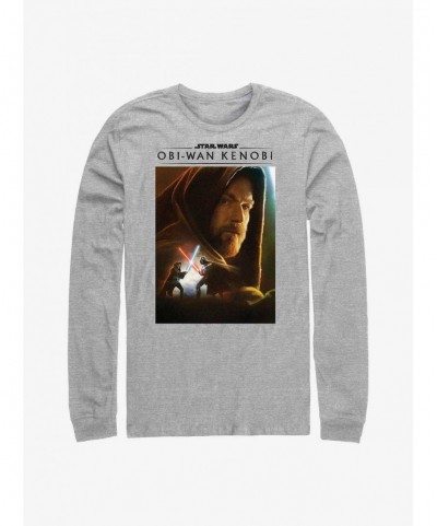 Premium Star Wars Obi-Wan Obi Oil Paint Long-SLeeve T-Shirt $10.82 T-Shirts