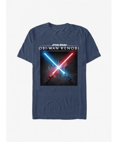 Seasonal Sale Star Wars Obi-Wan Light Saber Clash T-Shirt $6.19 T-Shirts