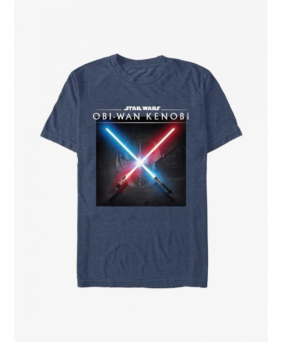 Seasonal Sale Star Wars Obi-Wan Light Saber Clash T-Shirt $6.19 T-Shirts