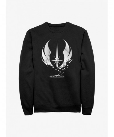 Cheap Sale Star Wars Obi-Wan Shattered Jedi Logo Sweatshirt $8.01 Sweatshirts