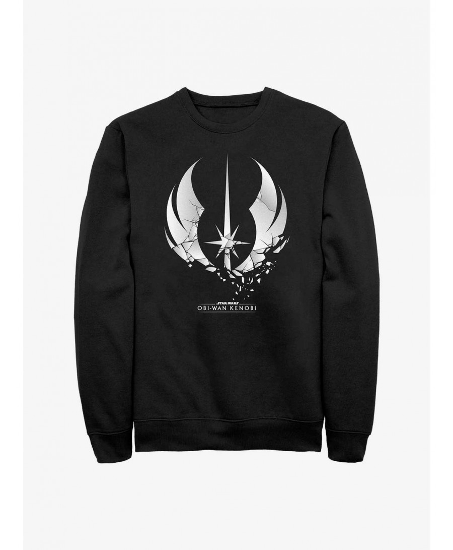 Cheap Sale Star Wars Obi-Wan Shattered Jedi Logo Sweatshirt $8.01 Sweatshirts