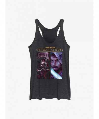 Unique Star Wars Obi-Wan Kenobi Panels Girls Raw Edge Tank $5.80 Tanks