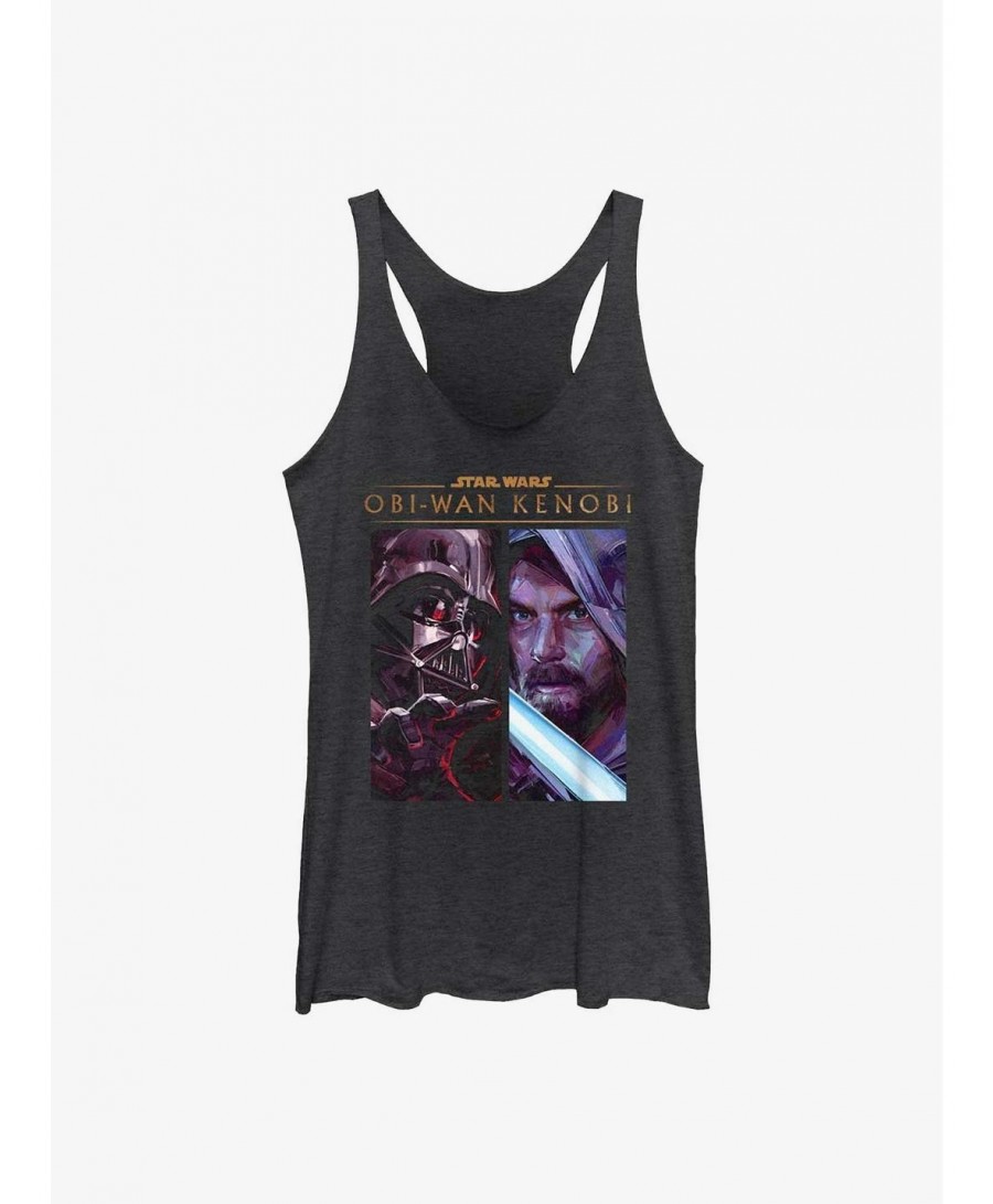 Unique Star Wars Obi-Wan Kenobi Panels Girls Raw Edge Tank $5.80 Tanks