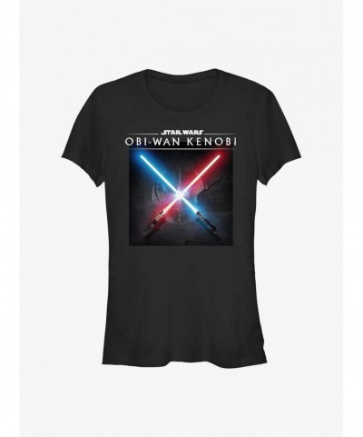 Wholesale Star Wars Obi-Wan Kenobi Lightsaber Clash Girls T-Shirt $8.02 T-Shirts