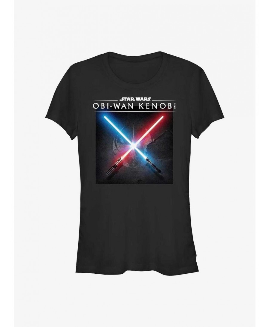 Wholesale Star Wars Obi-Wan Kenobi Lightsaber Clash Girls T-Shirt $8.02 T-Shirts