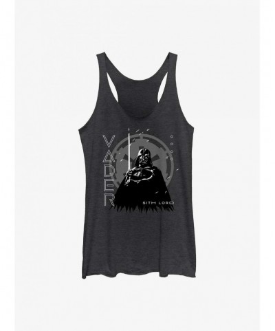 Absolute Discount Star Wars Obi-Wan Lord Vader Girls Raw Edge Tank $6.35 Tanks