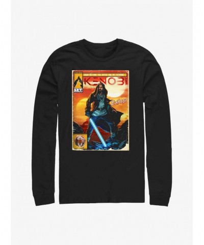 Value Item Star Wars Obi-Wan Komically Kenobi Long-SLeeve T-Shirt $9.21 T-Shirts