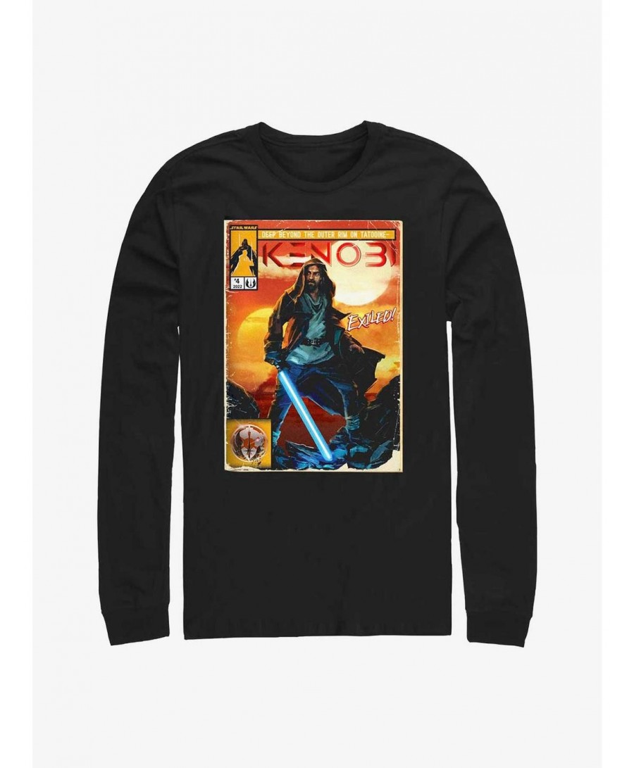 Value Item Star Wars Obi-Wan Komically Kenobi Long-SLeeve T-Shirt $9.21 T-Shirts