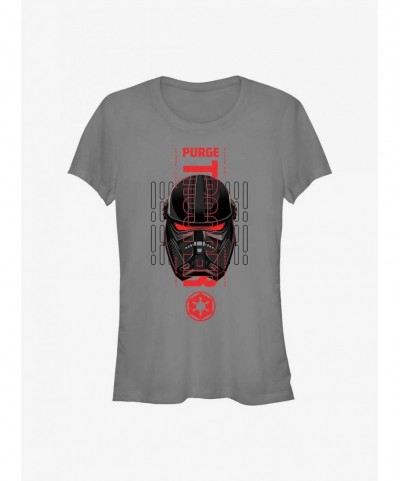 Discount Sale Star Wars Obi-Wan Kenobi Purge Trooper Head Girls T-Shirt $7.67 T-Shirts