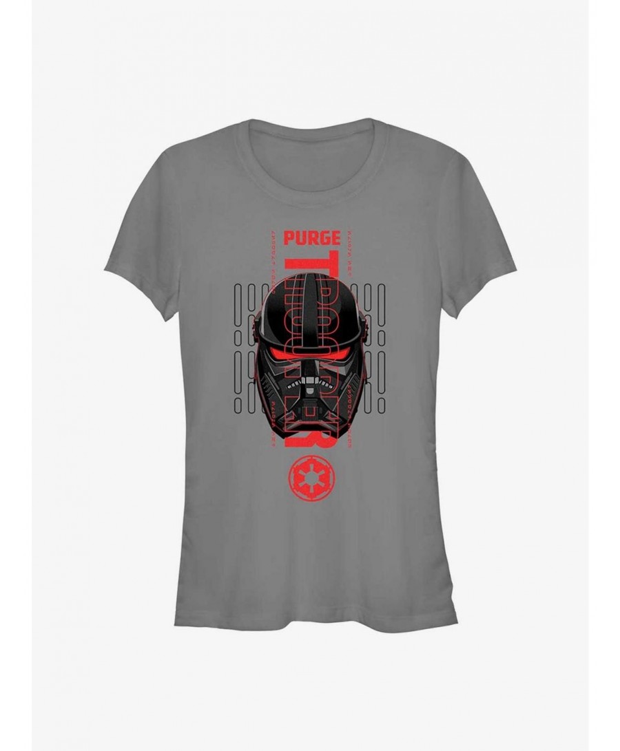 Discount Sale Star Wars Obi-Wan Kenobi Purge Trooper Head Girls T-Shirt $7.67 T-Shirts