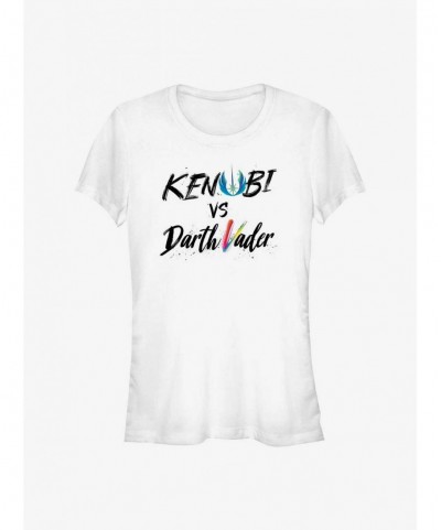 Value Item Star Wars Obi-Wan Kenobi Vader Kenobi Lettering Girls T-Shirt $8.19 T-Shirts