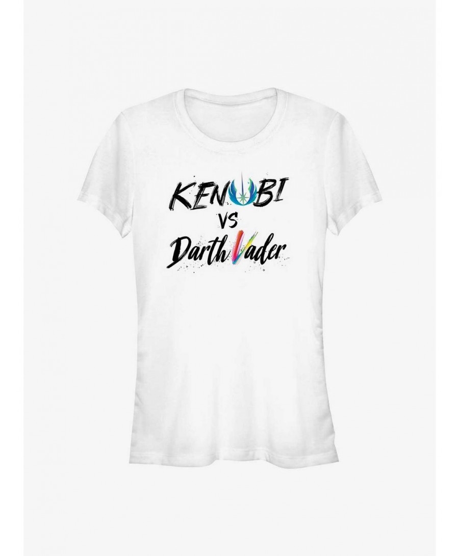 Value Item Star Wars Obi-Wan Kenobi Vader Kenobi Lettering Girls T-Shirt $8.19 T-Shirts