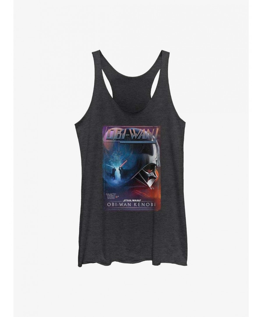 Cheap Sale Star Wars Obi-Wan Vader VHS Cover Girls Raw Edge Tank $5.44 Tanks