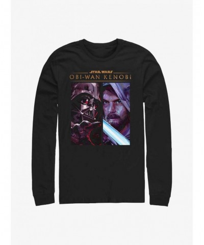 Sale Item Star Wars Obi-Wan Kenobi Panels Long-SLeeve T-Shirt $8.29 T-Shirts