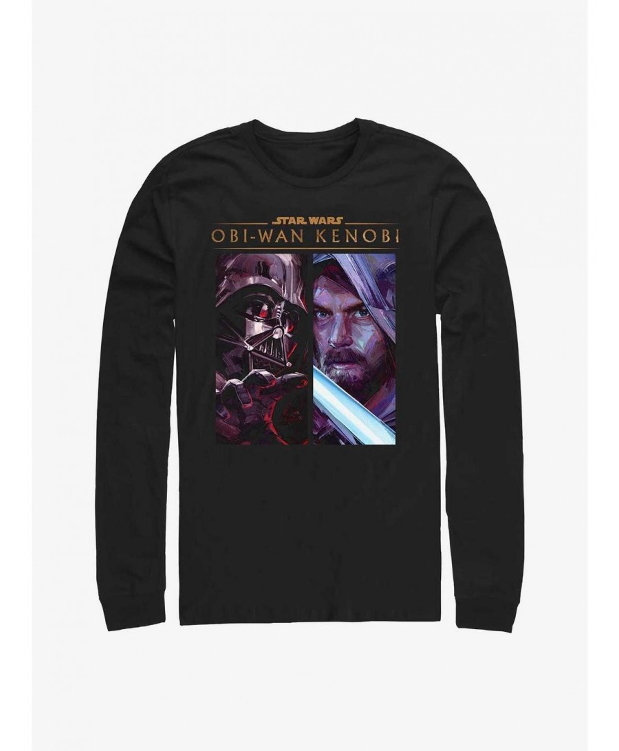 Sale Item Star Wars Obi-Wan Kenobi Panels Long-SLeeve T-Shirt $8.29 T-Shirts