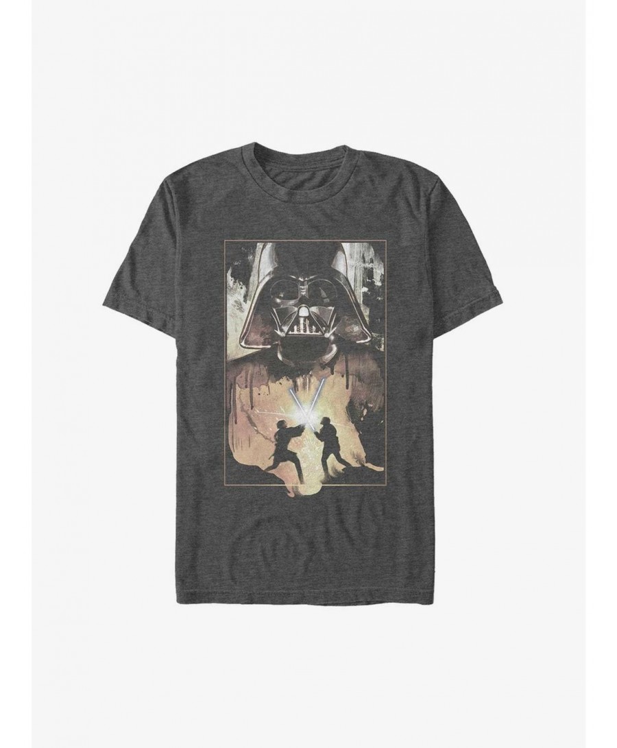 Discount Sale Star Wars Anakin And Obi-Wan Battle T-Shirt $7.19 T-Shirts