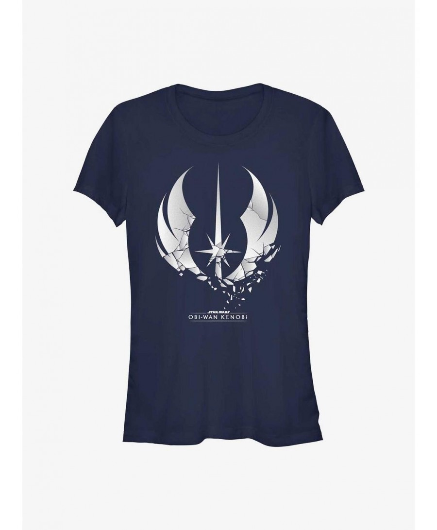 Fashion Star Wars Obi-Wan Kenobi Shattered Jedi Logo Girls T-Shirt $7.15 T-Shirts